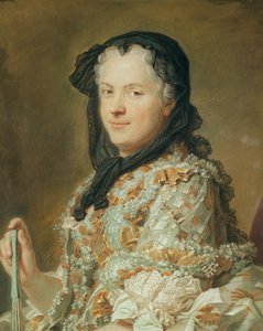 フランスの女王マリアとナバラのマリアレシュチンスカの肖像、1744-48（パステル）